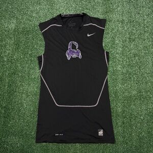 Nike Combat Pro Tank Top Men's Size L Black Sleeveless Shirt Dri Fit Fitted Tee